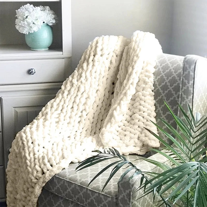Cozy Chunky Knit Blanket | Soft and Warm Handmade Throw for Home Decor - The Gift Shop