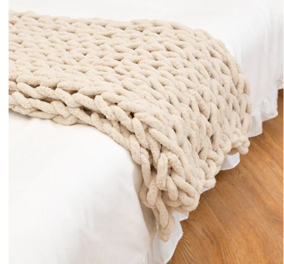 Cozy Chunky Knit Blanket | Soft and Warm Handmade Throw for Home Decor - The Gift Shop