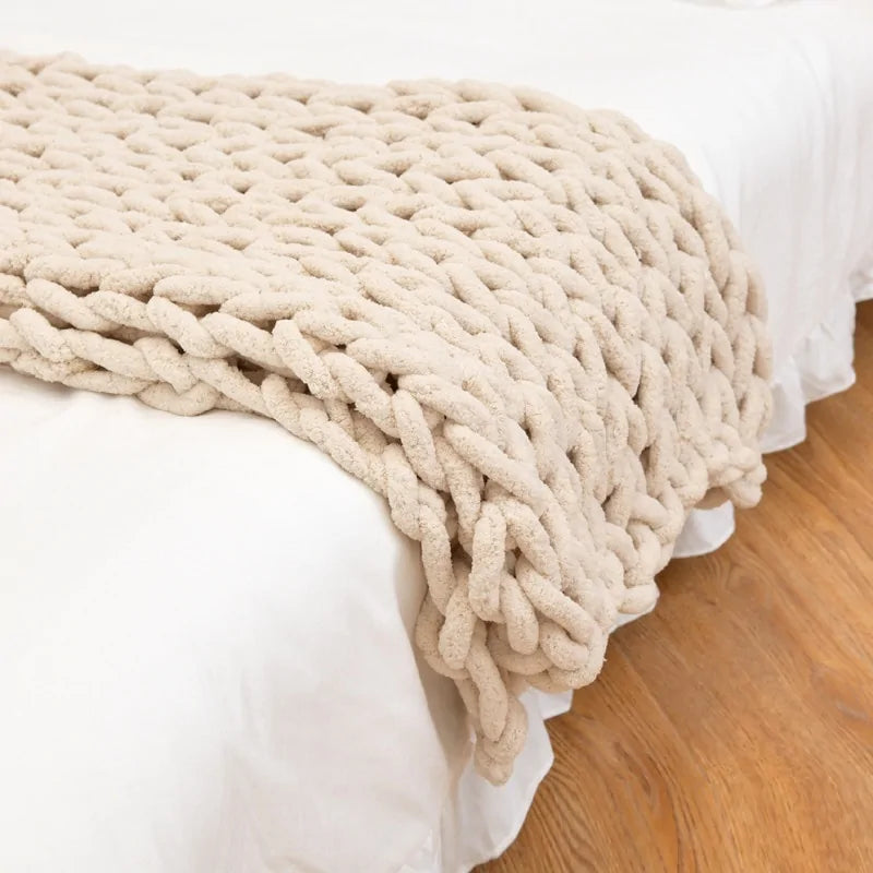 Cozy Chunky Knit Blanket | Soft and Warm Handmade Throw for Home Decor - The Gift Shop