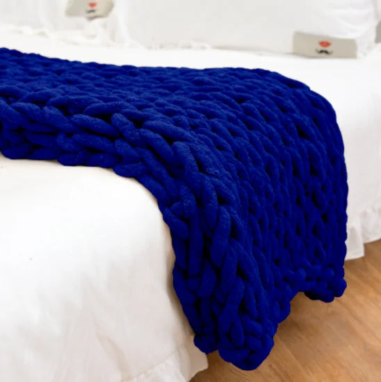Cozy Chunky Knit Blanket | Soft and Warm Handmade Throw for Home Decor - The Gift Shop