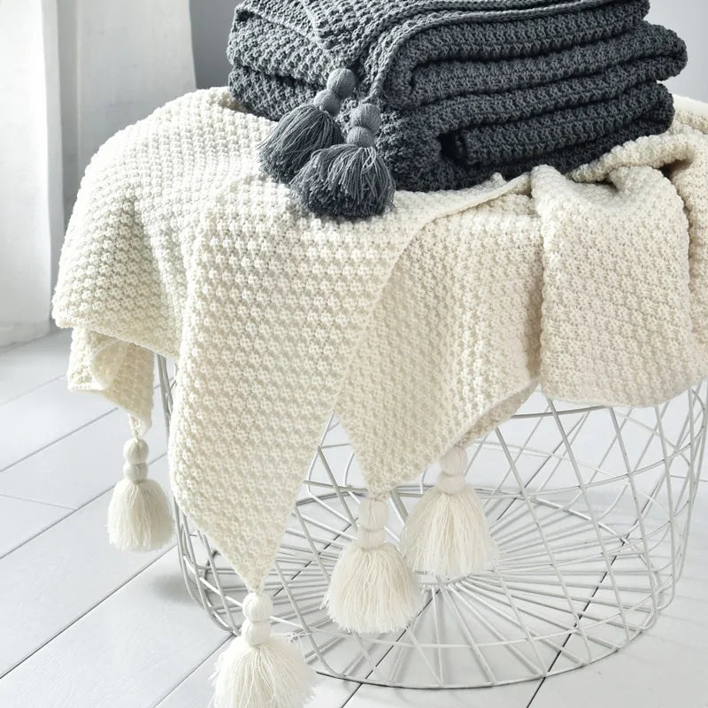 Handmade Hollow Tassel Blanket - The Gift Shop