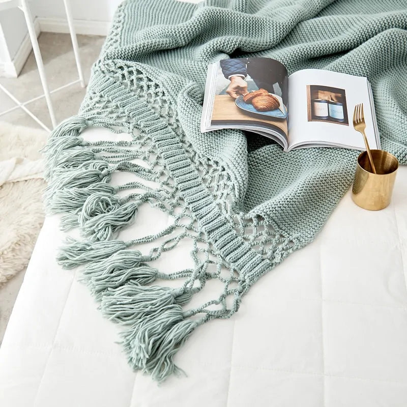 Handmade Hollow Tassel Blanket - The Gift Shop