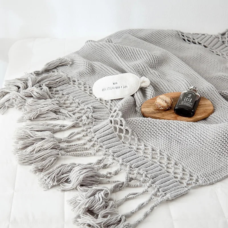 Handmade Hollow Tassel Blanket - The Gift Shop