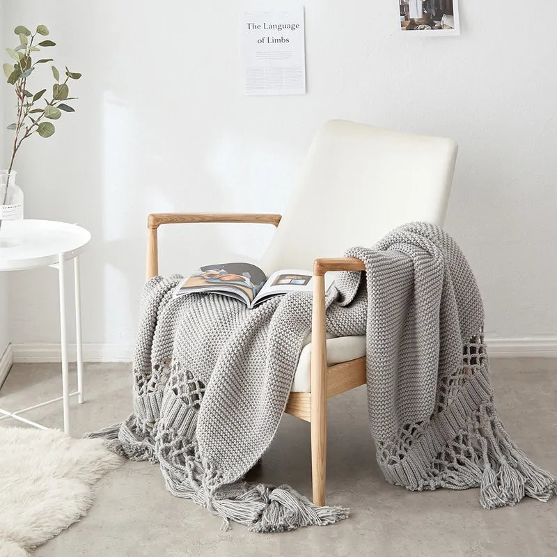Handmade Hollow Tassel Blanket - The Gift Shop