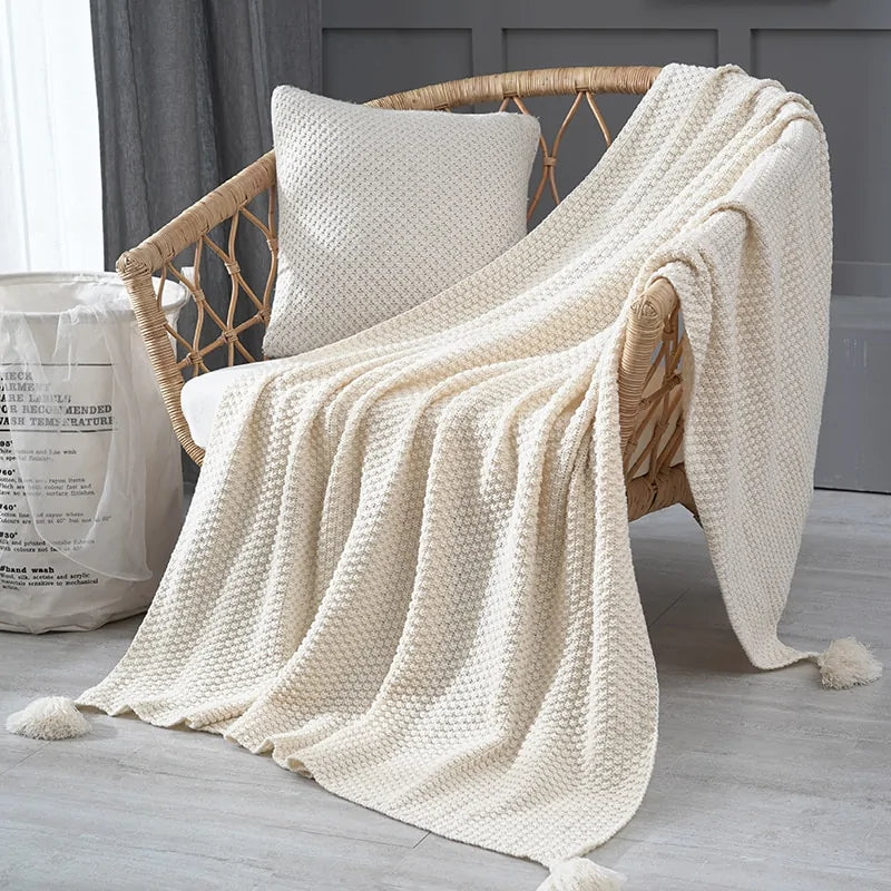 Handmade Hollow Tassel Blanket - The Gift Shop
