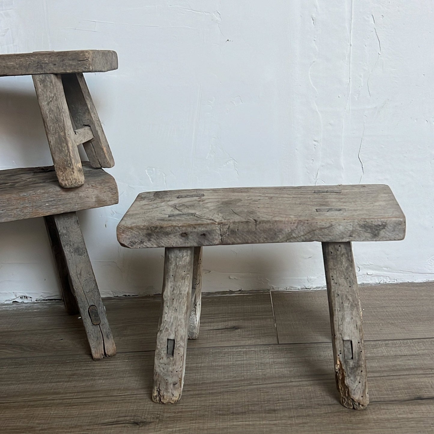 Handcrafted Reclaimed Wood Stool.