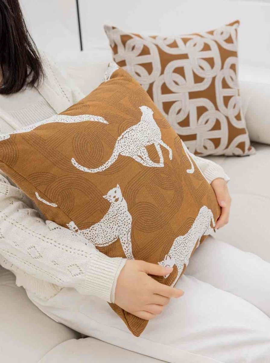 Wildly Chic - Safari Decorative Terracotta Throw Pillowcase - The Gift Shop
