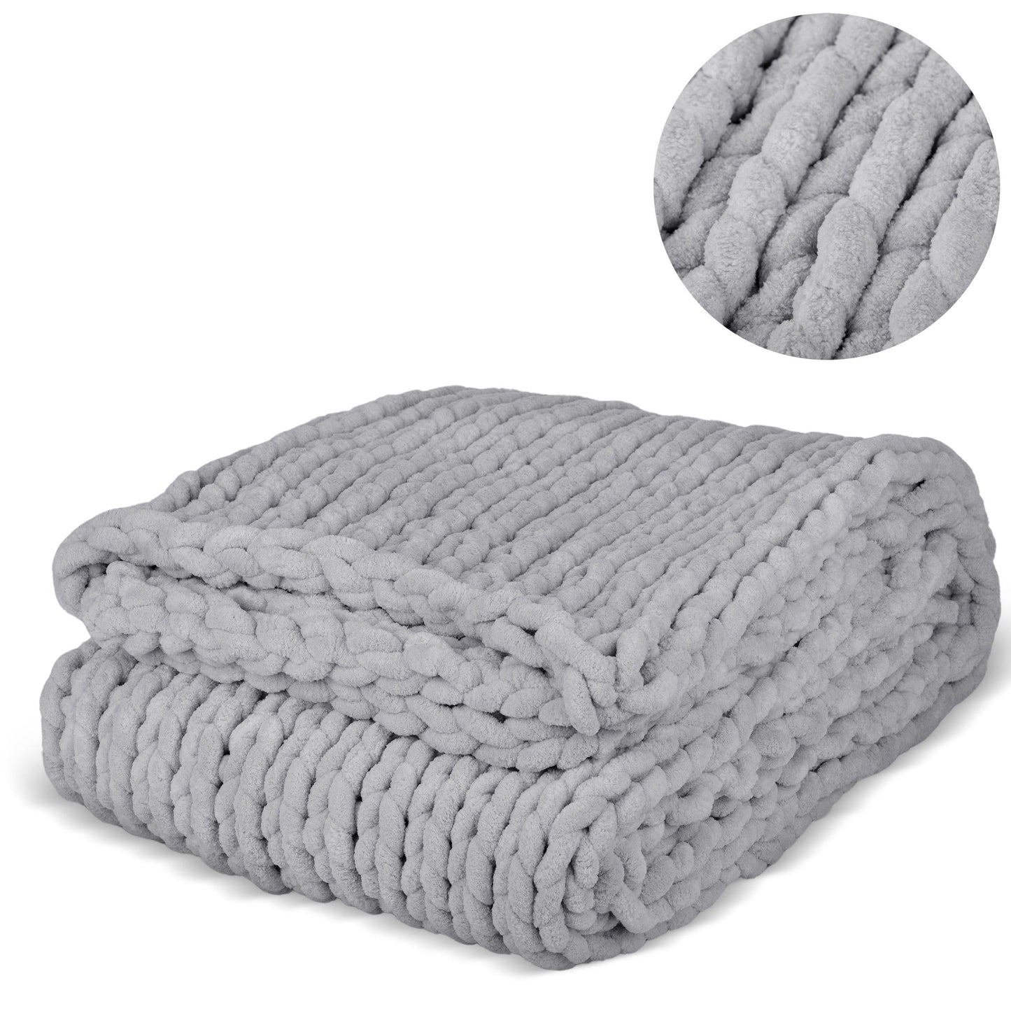 Willa & Belle Chunky Knit Weighted Blanket – 50 x 60 in