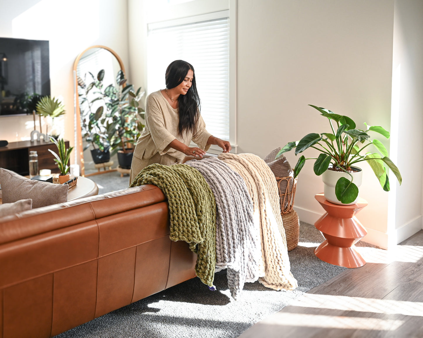 Willa & Belle Chunky Knit Weighted Blanket – 50 x 60 in
