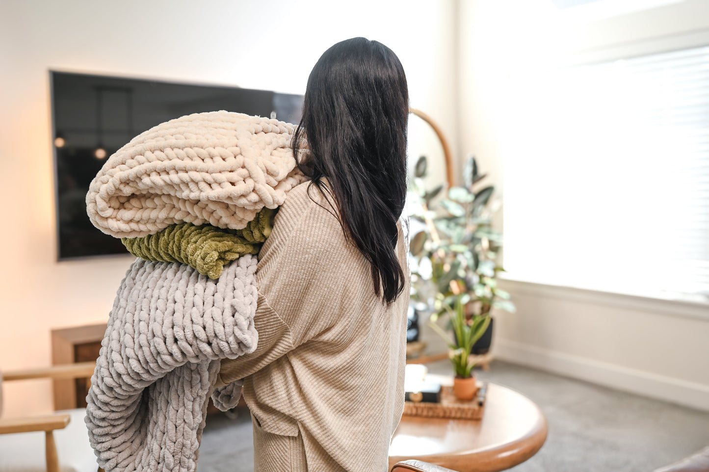 Willa & Belle Chunky Knit Weighted Blanket – 50 x 60 in