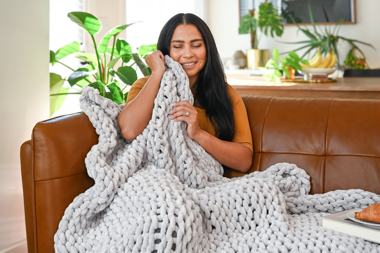 Willa & Belle Chunky Knit Weighted Blanket – 50 x 60 in
