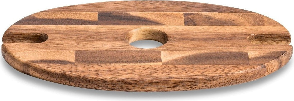 Wine Glass Caddy for Bottle and Two Glasses.