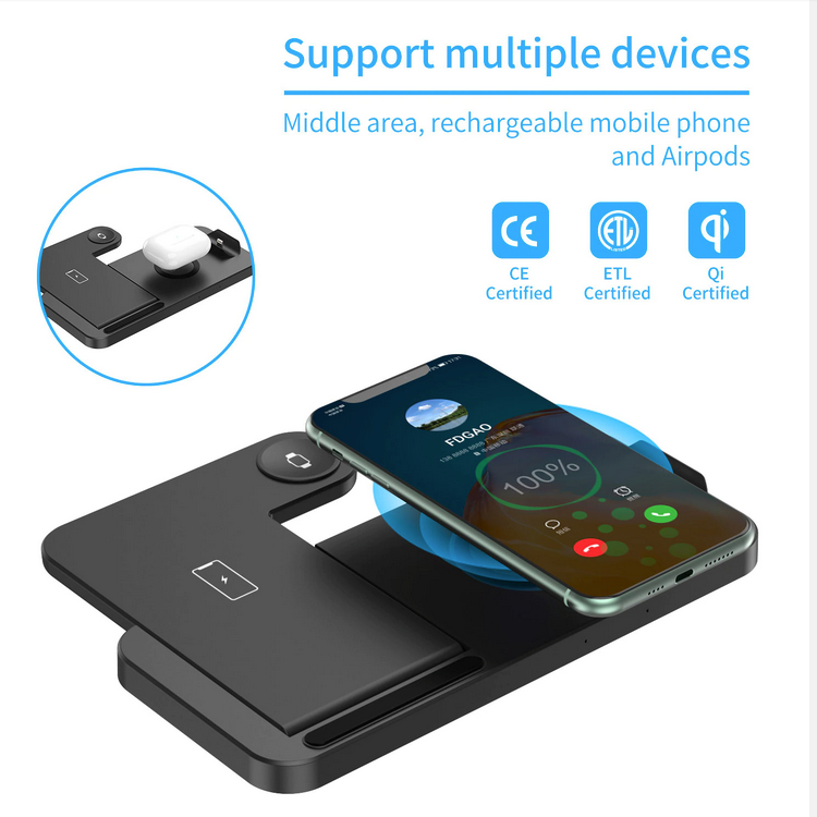 4-in-1 Fast Wireless Charging Station For iPhone and Samsung phones - The Gift Shop
