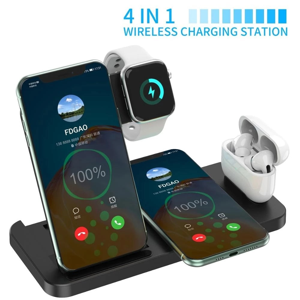 4-in-1 Fast Wireless Charging Station For iPhone and Samsung phones - The Gift Shop