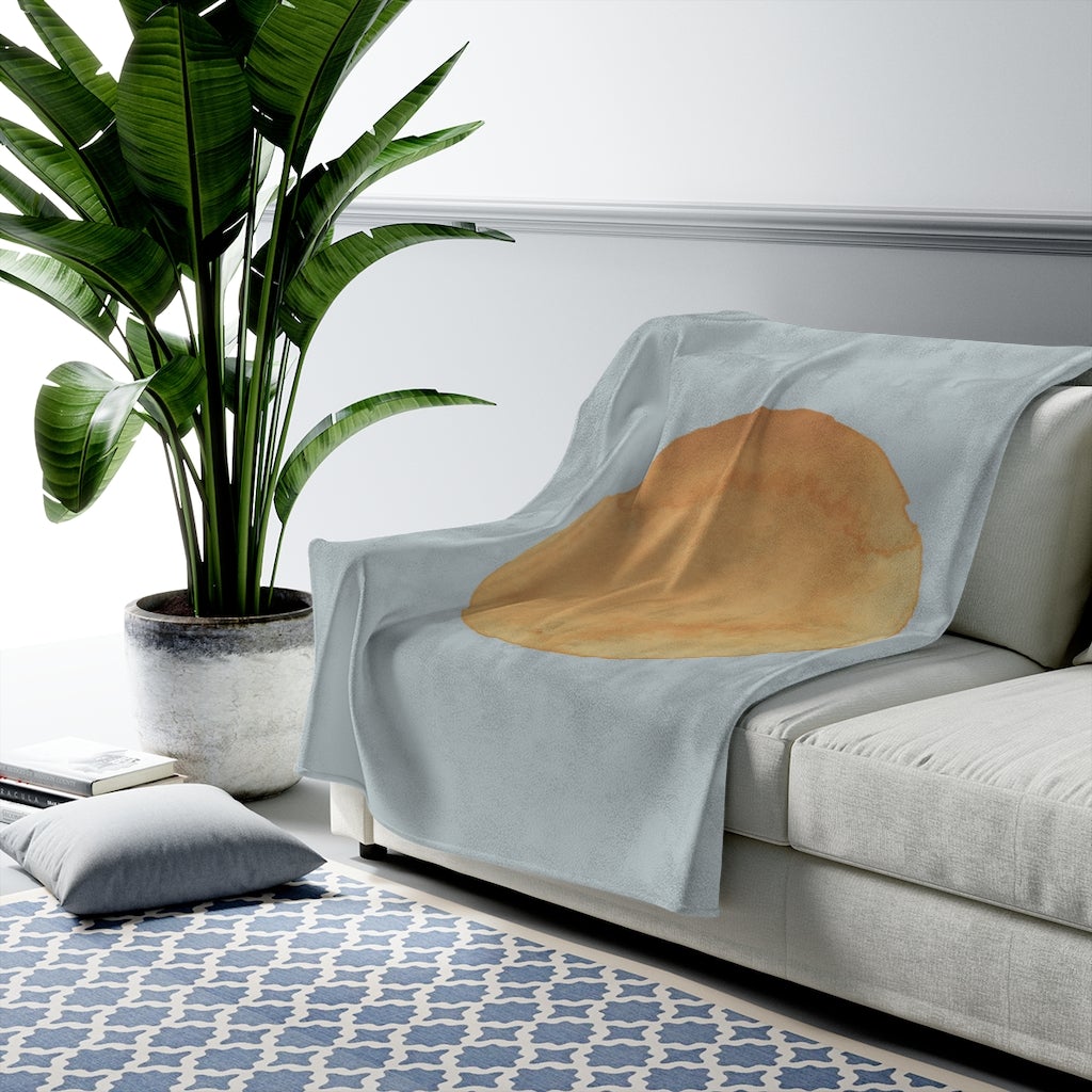 Abstract Sun Art in Blue Plush Throw - The Gift Shop