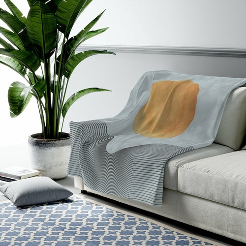 Abstract Sun Art in Blue Plush Throw - The Gift Shop
