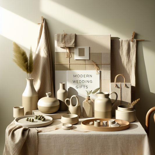 Minimalist scene inspired by Modern Wedding Gifts for Newlyweds