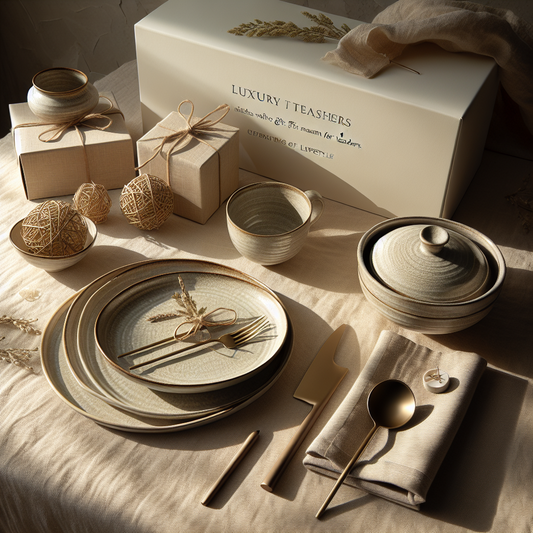 Minimalist scene inspired by Luxury Tableware Gifts for Teachers