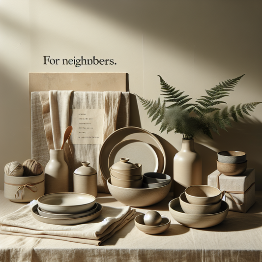 Minimalist scene inspired by Timeless Tableware Gifts for Neighbors