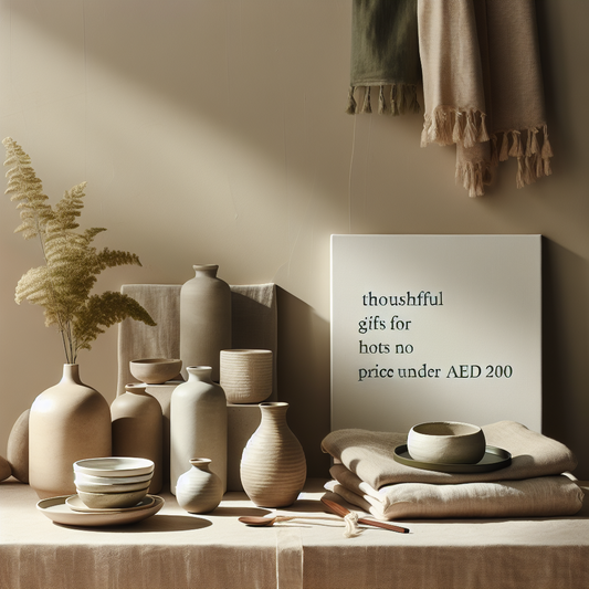 Minimalist scene inspired by Thoughtful Gifts for Hosts Under AED 200