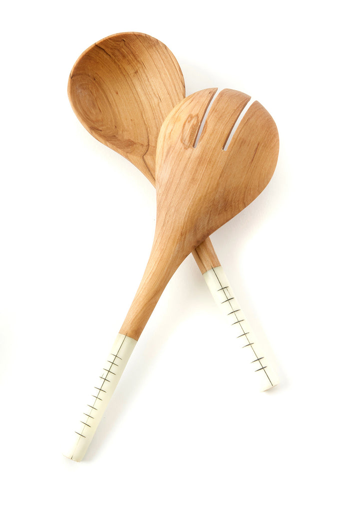 African Olive Wood Salad Server - The Gift Shop