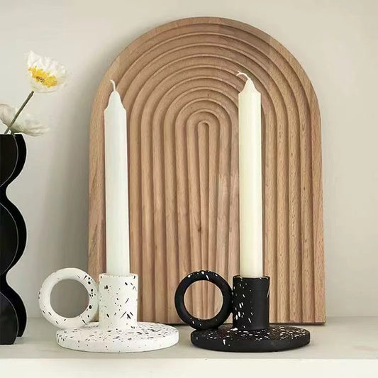 Nordic Splash-Ink Candle Holders Set (2 pcs)