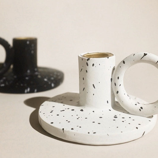 Nordic Splash-Ink Candle Holders Set (2 pcs)