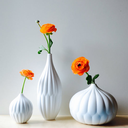 Award-Winning Trio: Textured Porcelain Vases Set