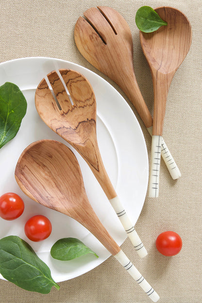 African Olive Wood Salad Server - The Gift Shop