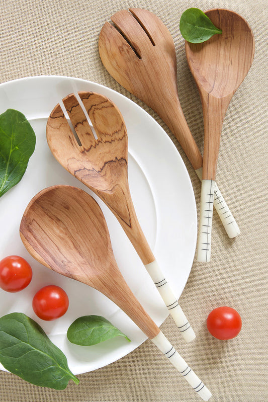 African Olive Wood Salad Server - The Gift Shop