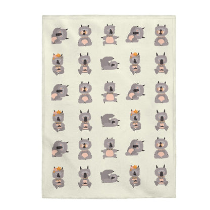 Llama Yoga Poses Velveteen Plush Blanket - The Gift Shop