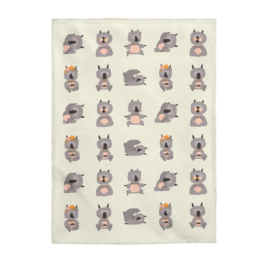 Llama Yoga Poses Velveteen Plush Blanket - The Gift Shop