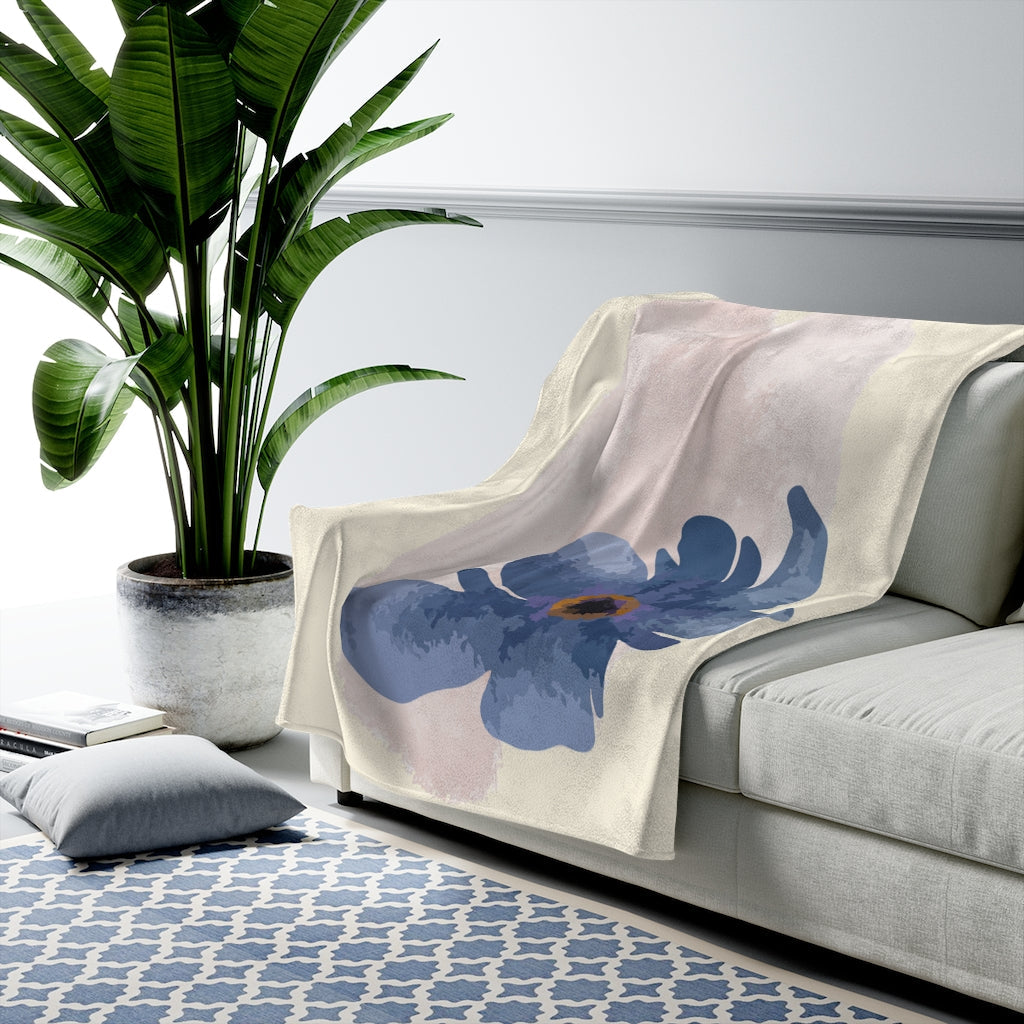 Abstract Floral Plush Velveteen Throw - The Gift Shop