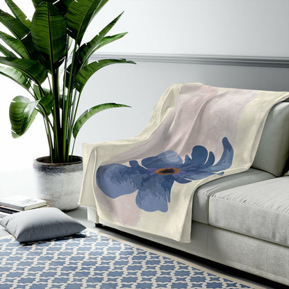 Abstract Floral Plush Velveteen Throw - The Gift Shop