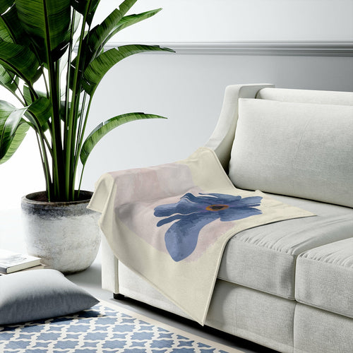 Abstract Floral Plush Velveteen Throw - The Gift Shop