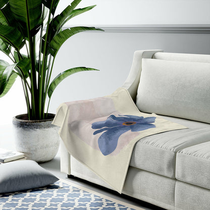 Abstract Floral Plush Velveteen Throw - The Gift Shop