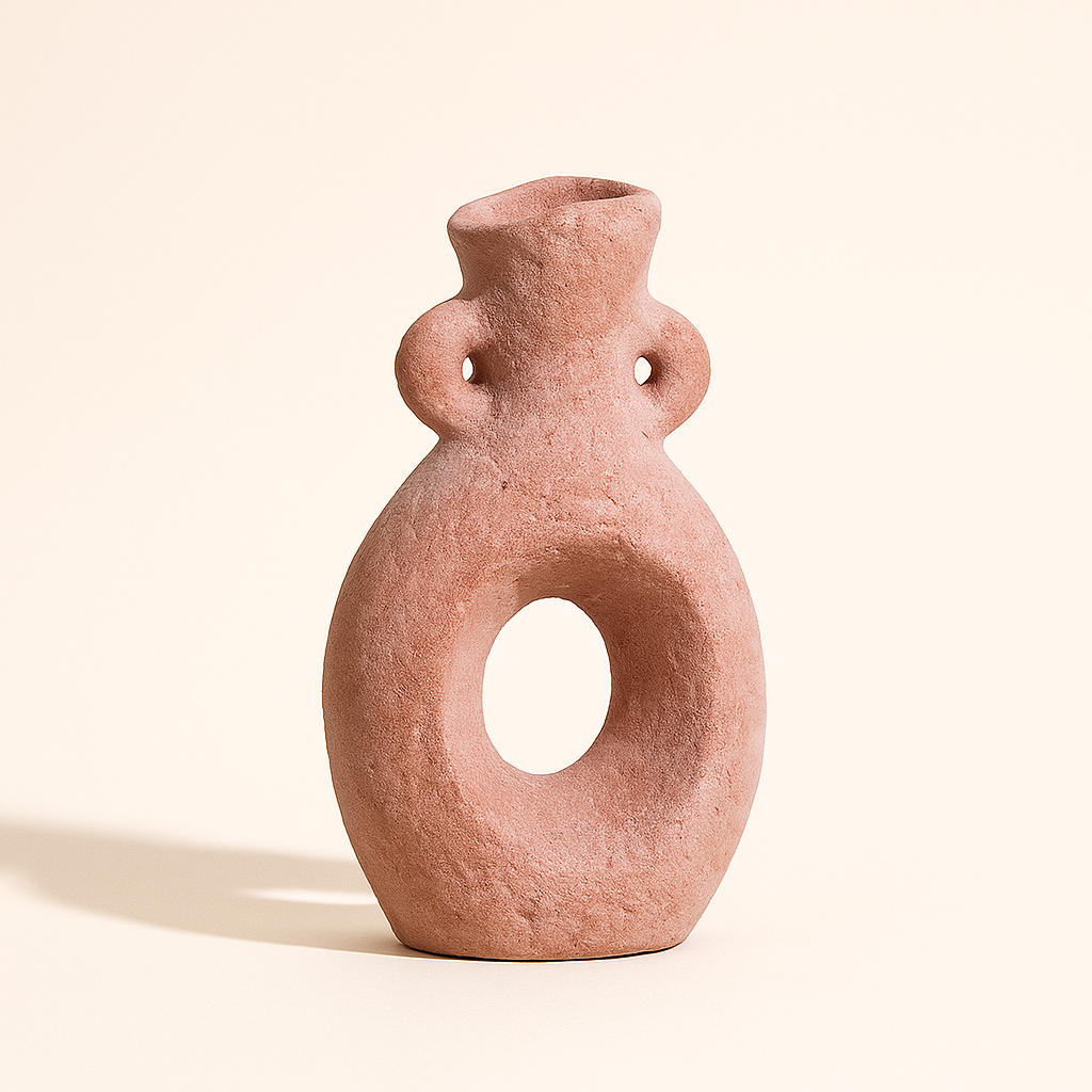 Handmade Wabi Sabi Pottery Vase - Rustic Abstract Form