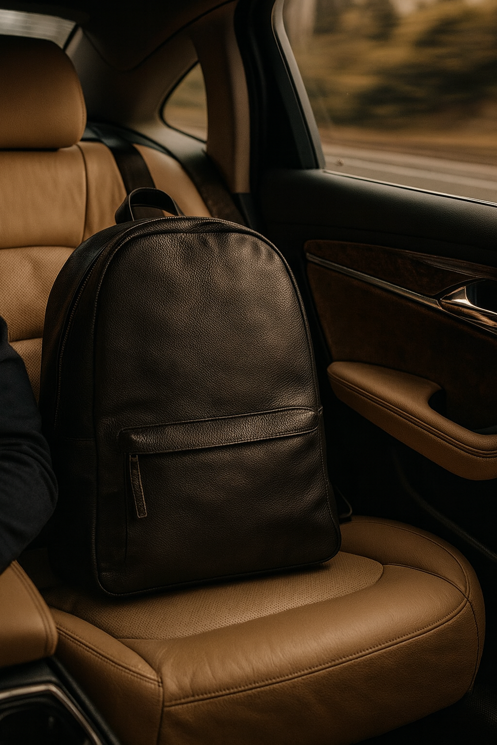 Tucker Vegan Leather Backpack with Padded Laptop Compartment