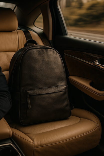 Tucker Vegan Leather Backpack with Padded Laptop Compartment
