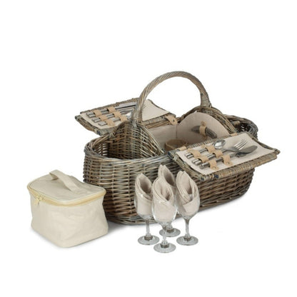 Boat Shaped Wicker Picnic Basket – 2 or 4 Person