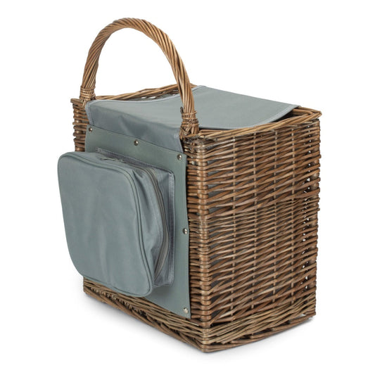 2-Person Wicker Chiller Picnic Basket – Antique Wash Finish