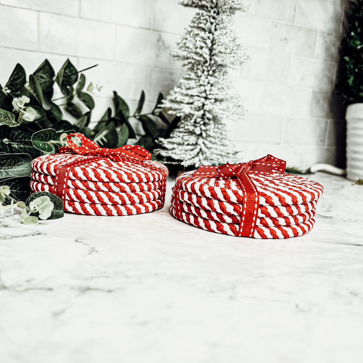 Candy Cane Coaster Set – 4 Pieces