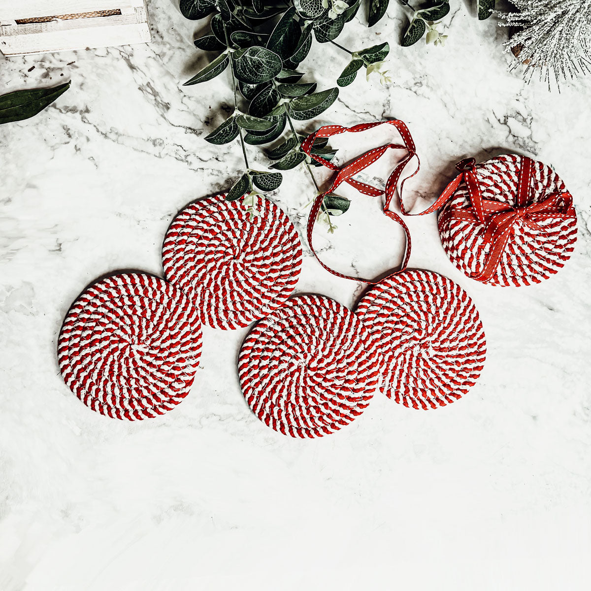 Candy Cane Coaster Set – 4 Pieces