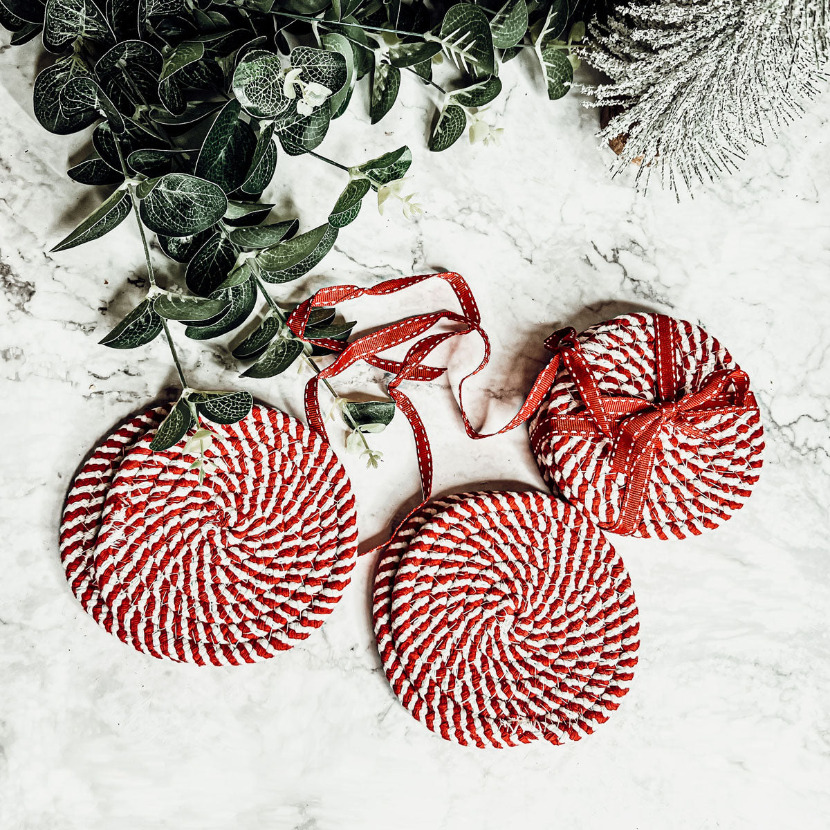 Candy Cane Coaster Set – 4 Pieces
