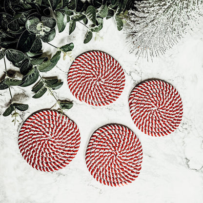 Candy Cane Coaster Set – 4 Pieces