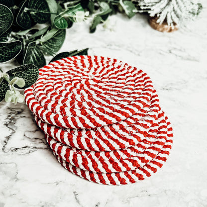 Candy Cane Coaster Set – 4 Pieces