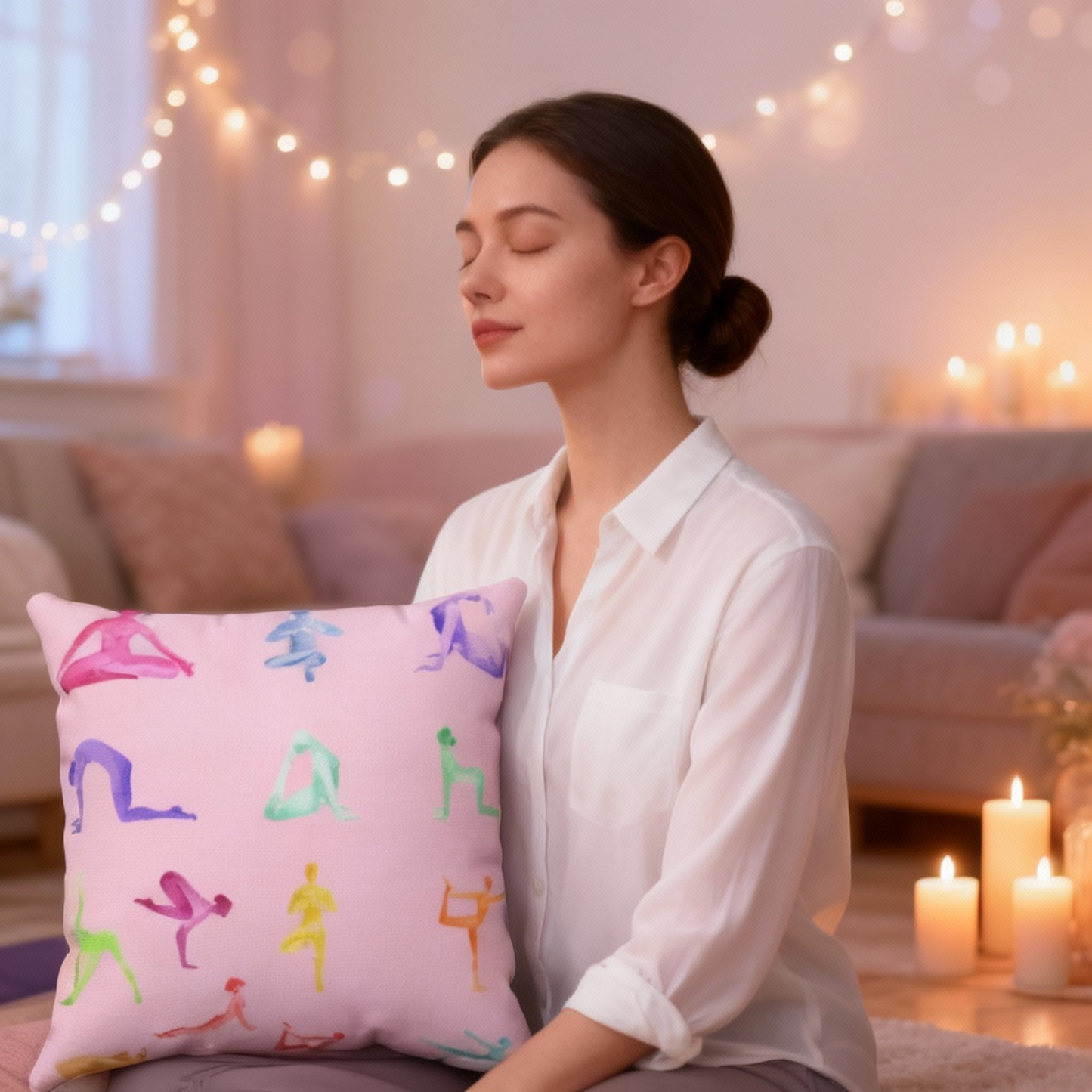 Yoga Pillow - Soft, Double-Sided Square Accent Cushion