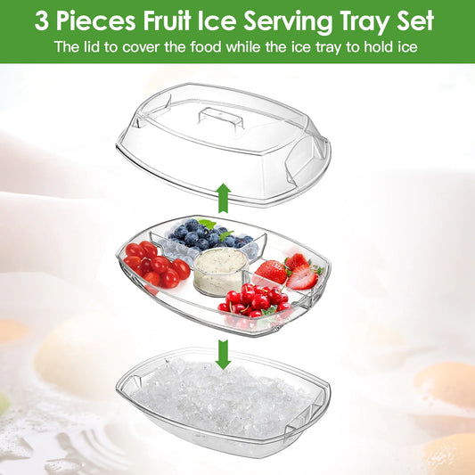 Cold Food Serving Tray with Lid & Compartments - The Gift Shop