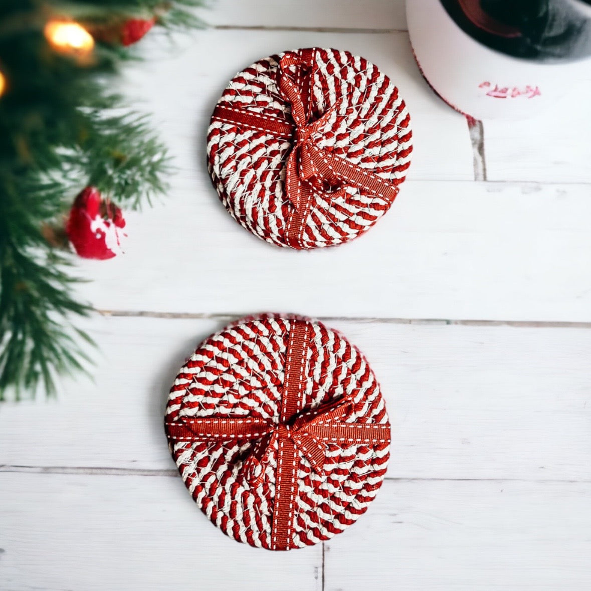 Candy Cane Coaster Set – 4 Pieces