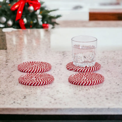 Candy Cane Coaster Set – 4 Pieces